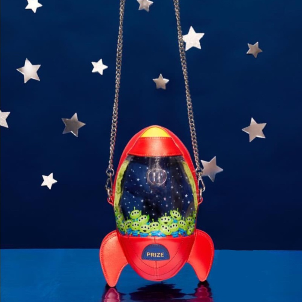 Loungefly The Claw Alien Pizza Planet Rocket Ship Crossbody Bag LE NWT